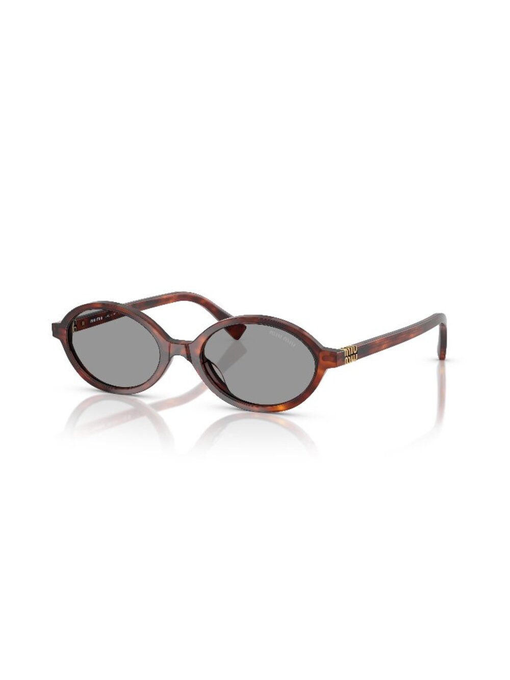 New Miu Miu Women's Sunglasses Havana Round Grey Lens Acetate Frame MU 04ZS 50